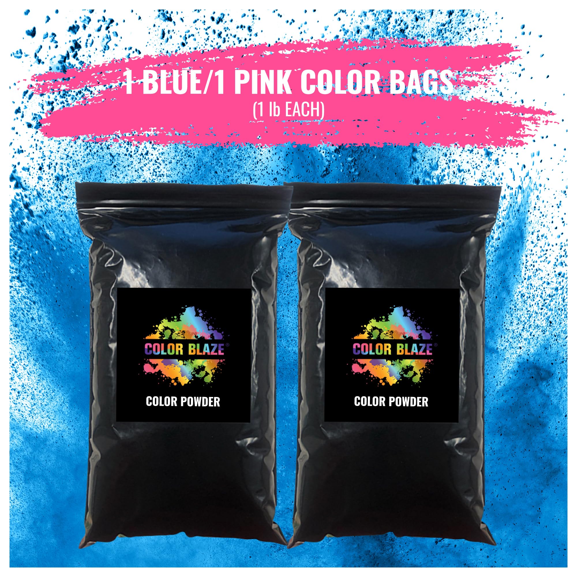 Color Blaze vivid pink-blue burst on video, delivering eye-catching color.