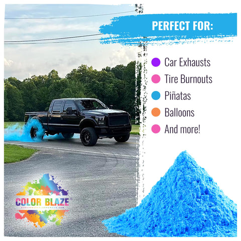 Color Blaze washable blue powder safe for fabrics and outdoor use.