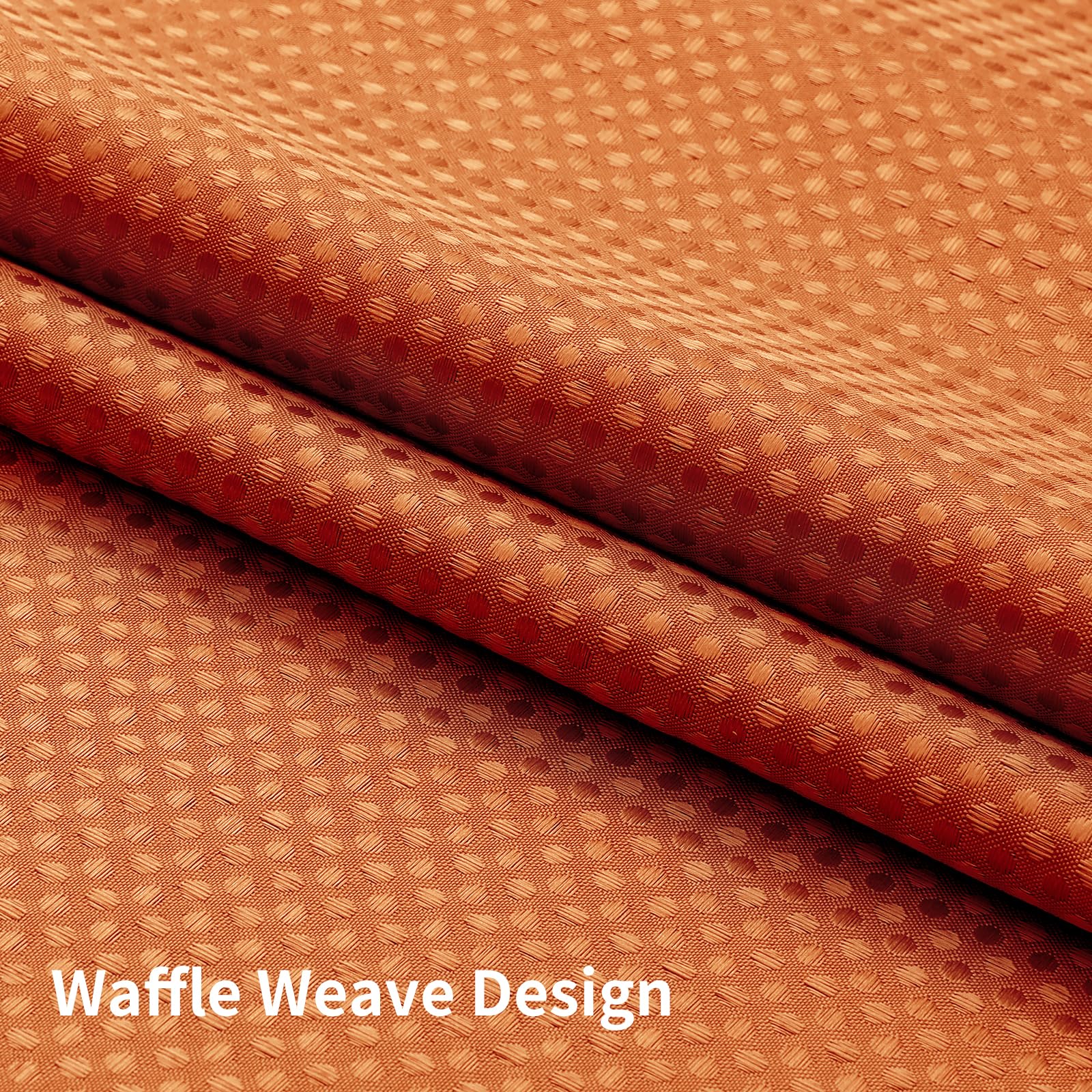 Colorful Star hotel-style curtain enhances a burnt orange bathroom