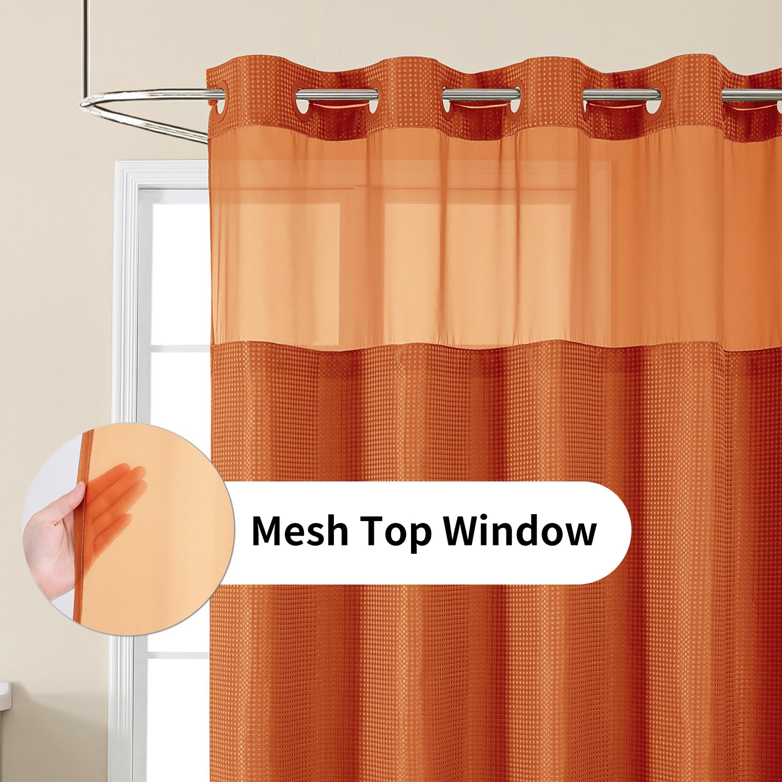 Colorful Star snap-in liner curtain installs quickly and cleanly
