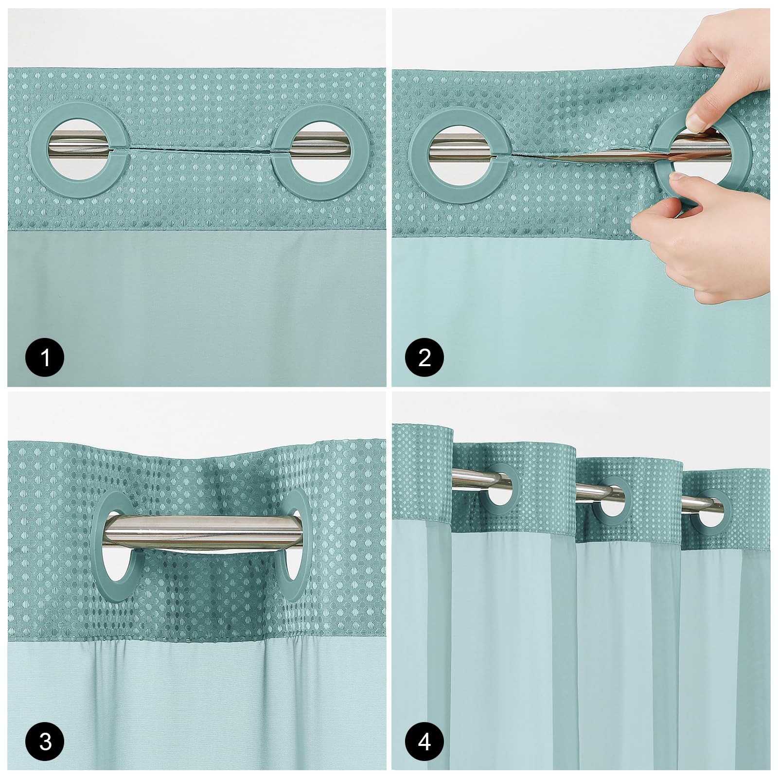 Colorful Star 72 by 75 inch size fits most bathtubs.
