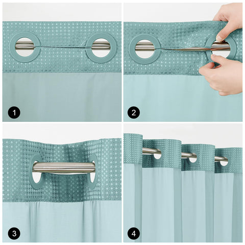 Colorful Star 72 by 75 inch size fits most bathtubs.