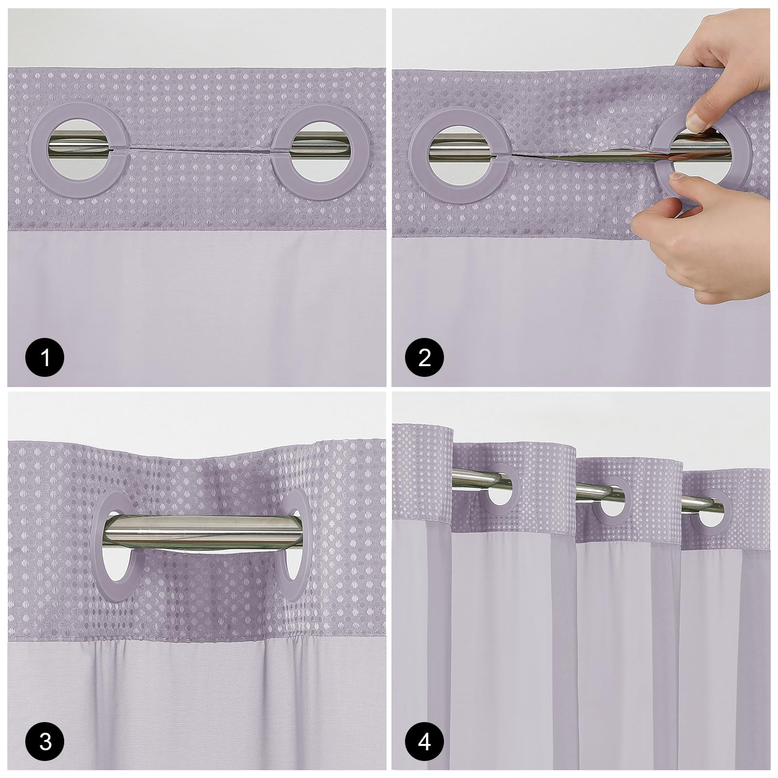 Colorful Star hotel-style curtain adds a polished look to any bath.
