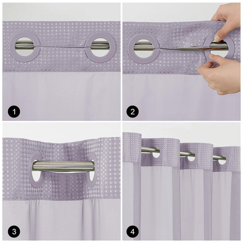 Colorful Star hotel-style curtain adds a polished look to any bath.