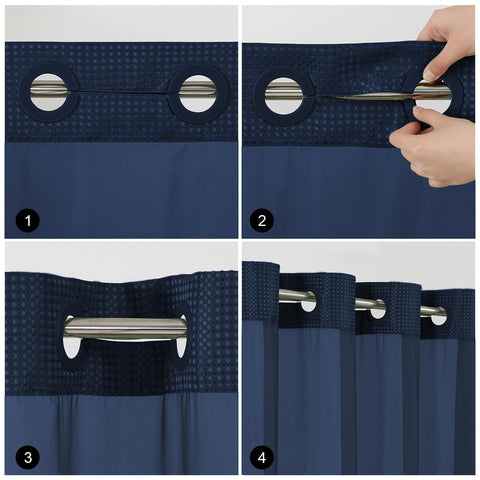 Colorful Star hotel-style curtain elevates bathroom aesthetics.