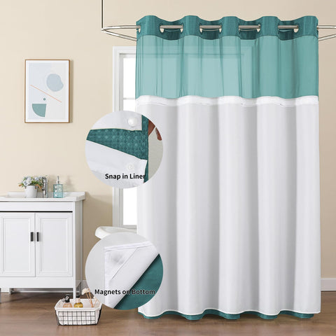 Colorful Star snap-in liner provides secure, tool-free installation for the curtain.