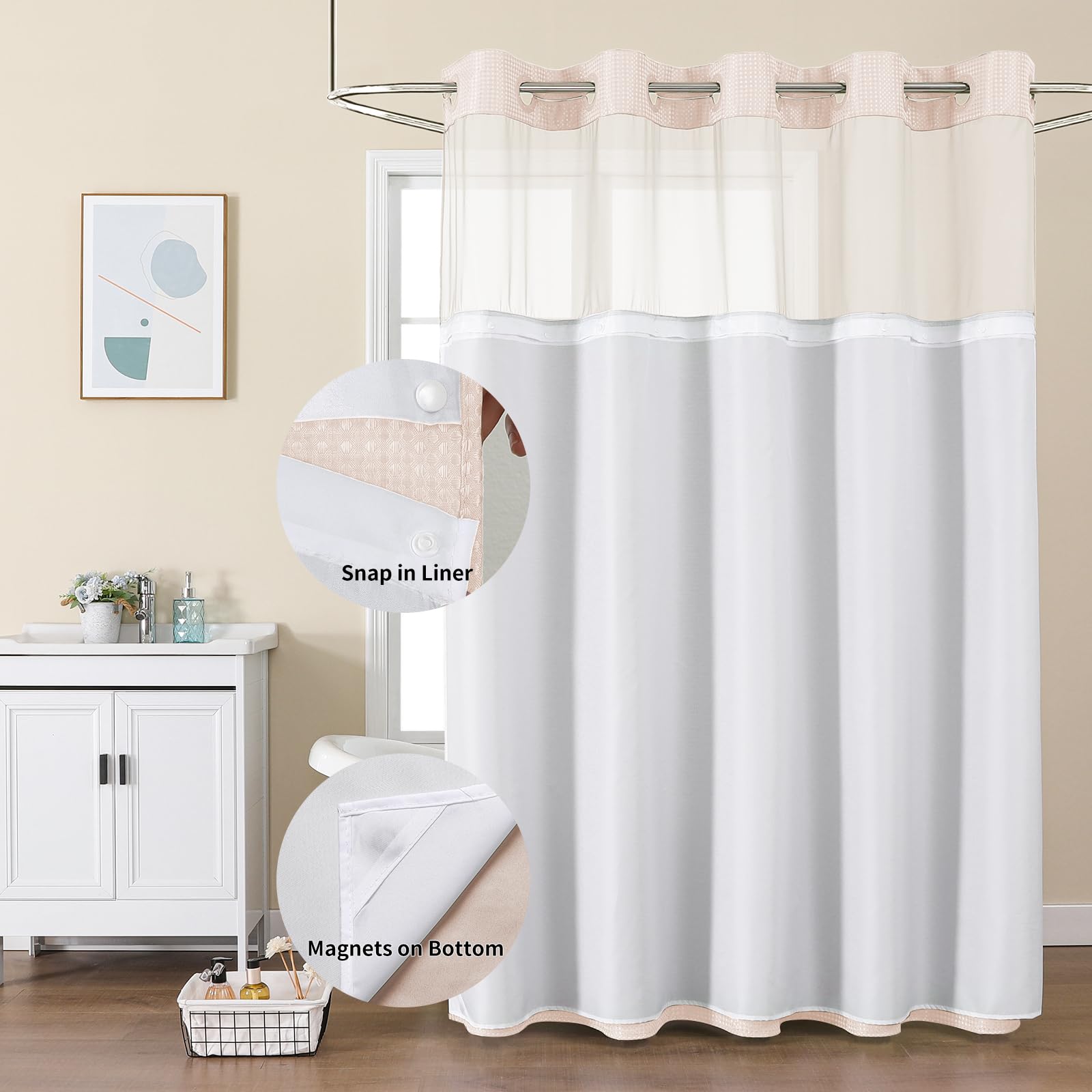 Colorful Star waffle-weave curtain adds premium texture and durable drape.