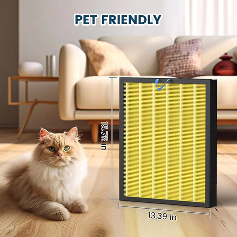 Colorfullife FSC-certified paper close-up in yellow emphasizes eco-friendly air filtration.