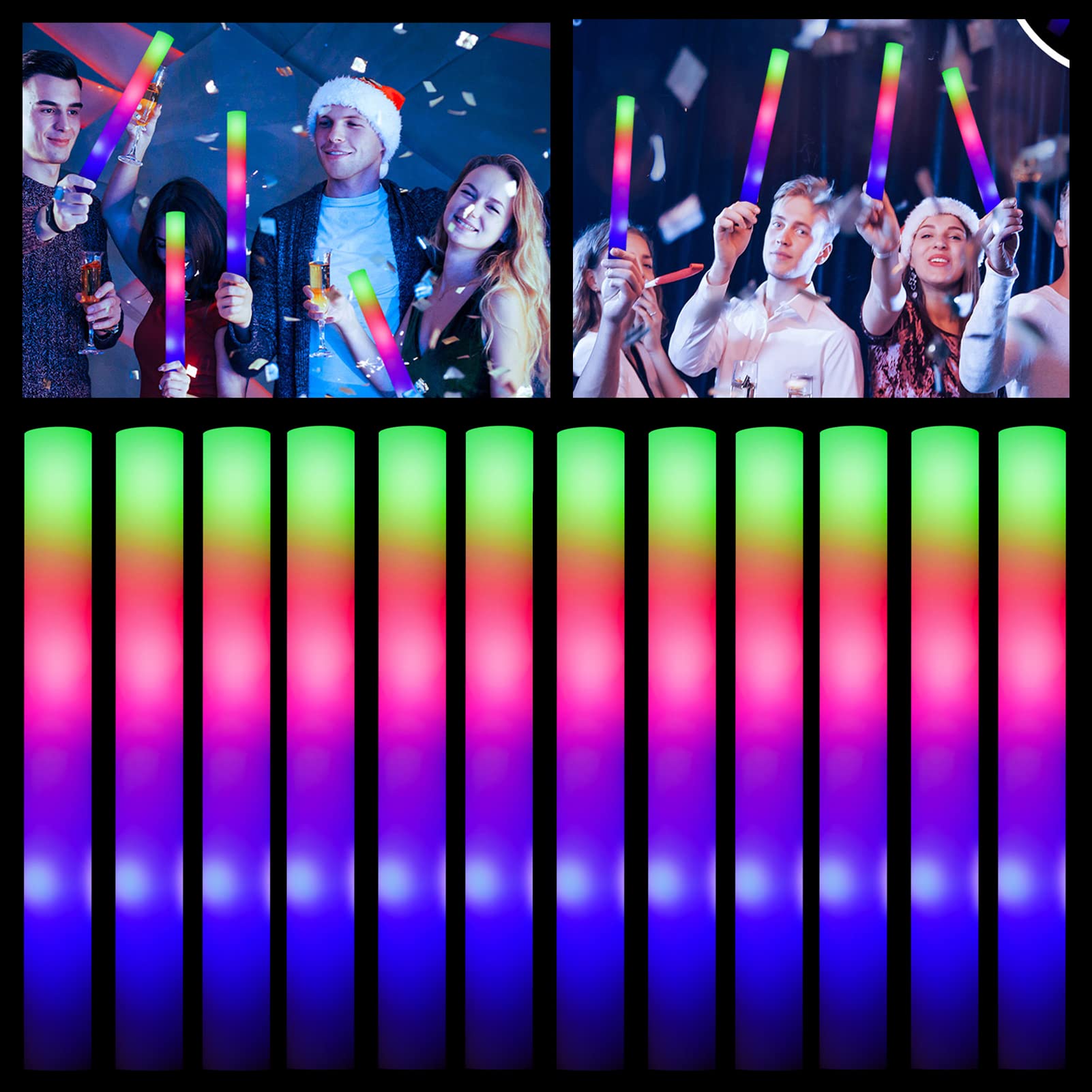 ColorHome Glow Sticks bulk foam wands in multiple colors for vibrant party fun