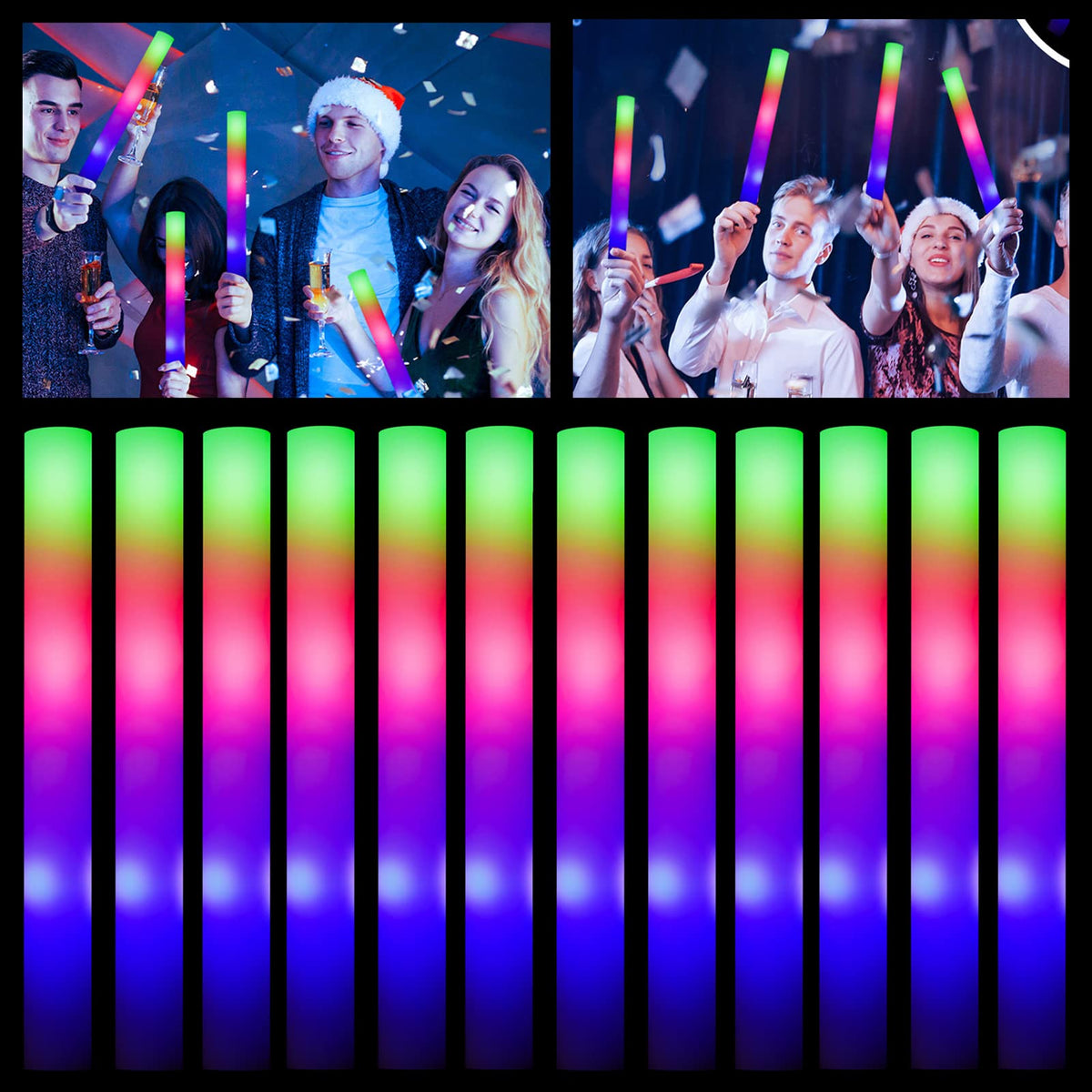 ColorHome Glow Sticks bulk foam wands in multiple colors for vibrant party fun