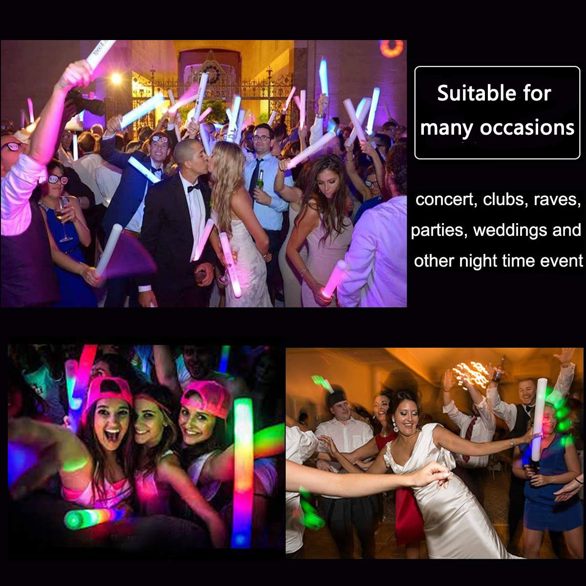 ColorHome writable foam surface glow sticks let you personalize names