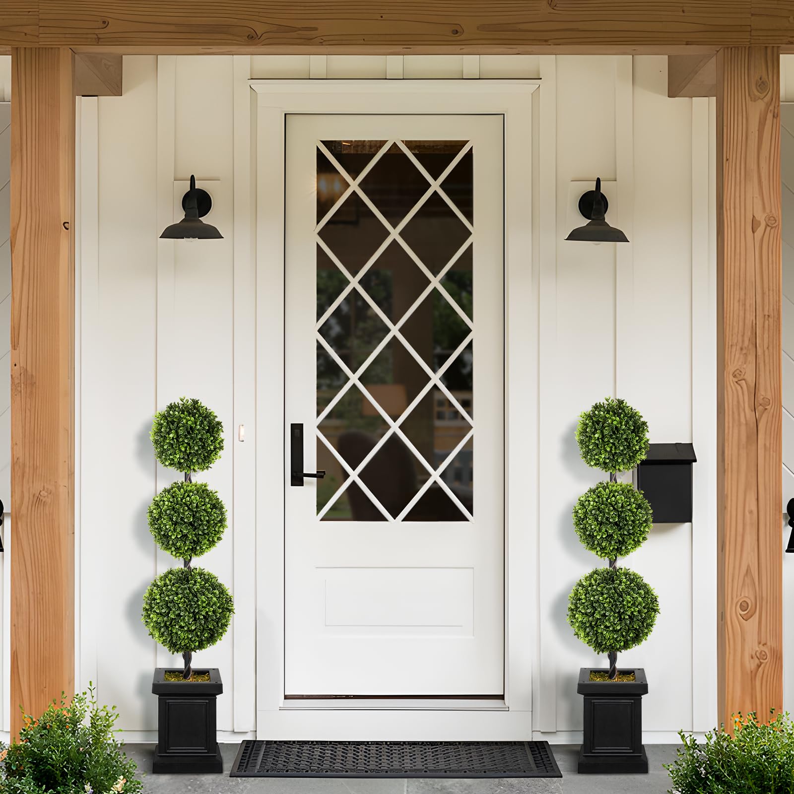 Colorspec Boxwood Topiary requires no maintenance, keeping vibrant green year after year.