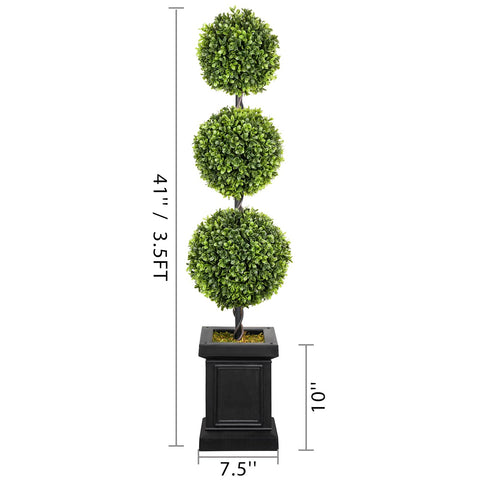 Colorspec Boxwood Topiary sturdy pot ensures a stable display on porches and tabletops.