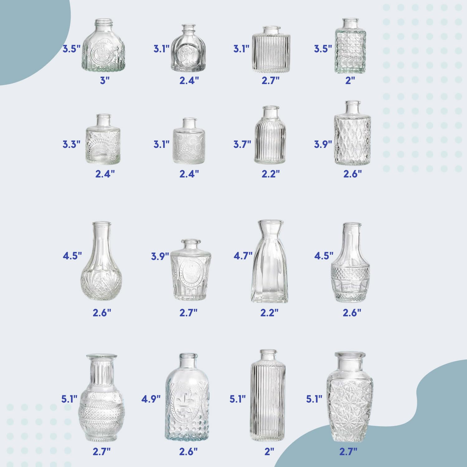 ColoVie clear bud vases pair with tea lights for ambiance