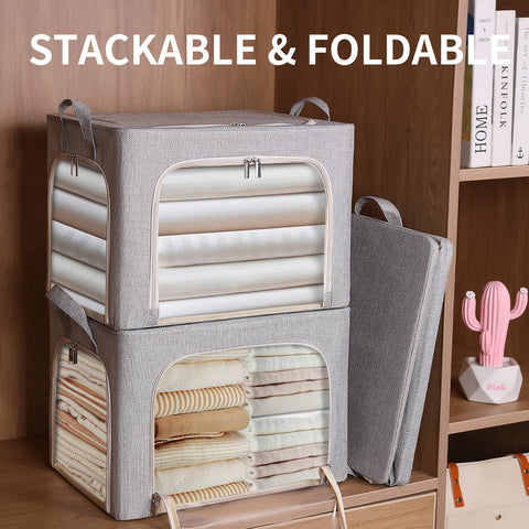 combocube 40L fabric bin close-up of sturdy metal frame and zipper