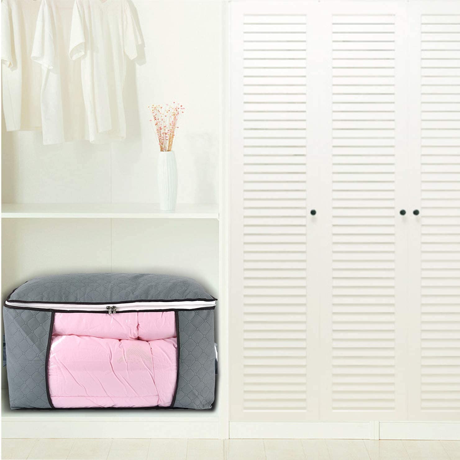 Combocube sturdy-material construction withstands repeated sliding on closet shelves.
