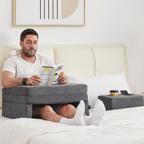 Comehealthy lap desk pillow on sofa supports laptop setup and reading
