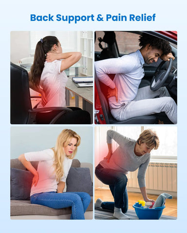 Straps hold COMFIER pillow securely on car seat or chair