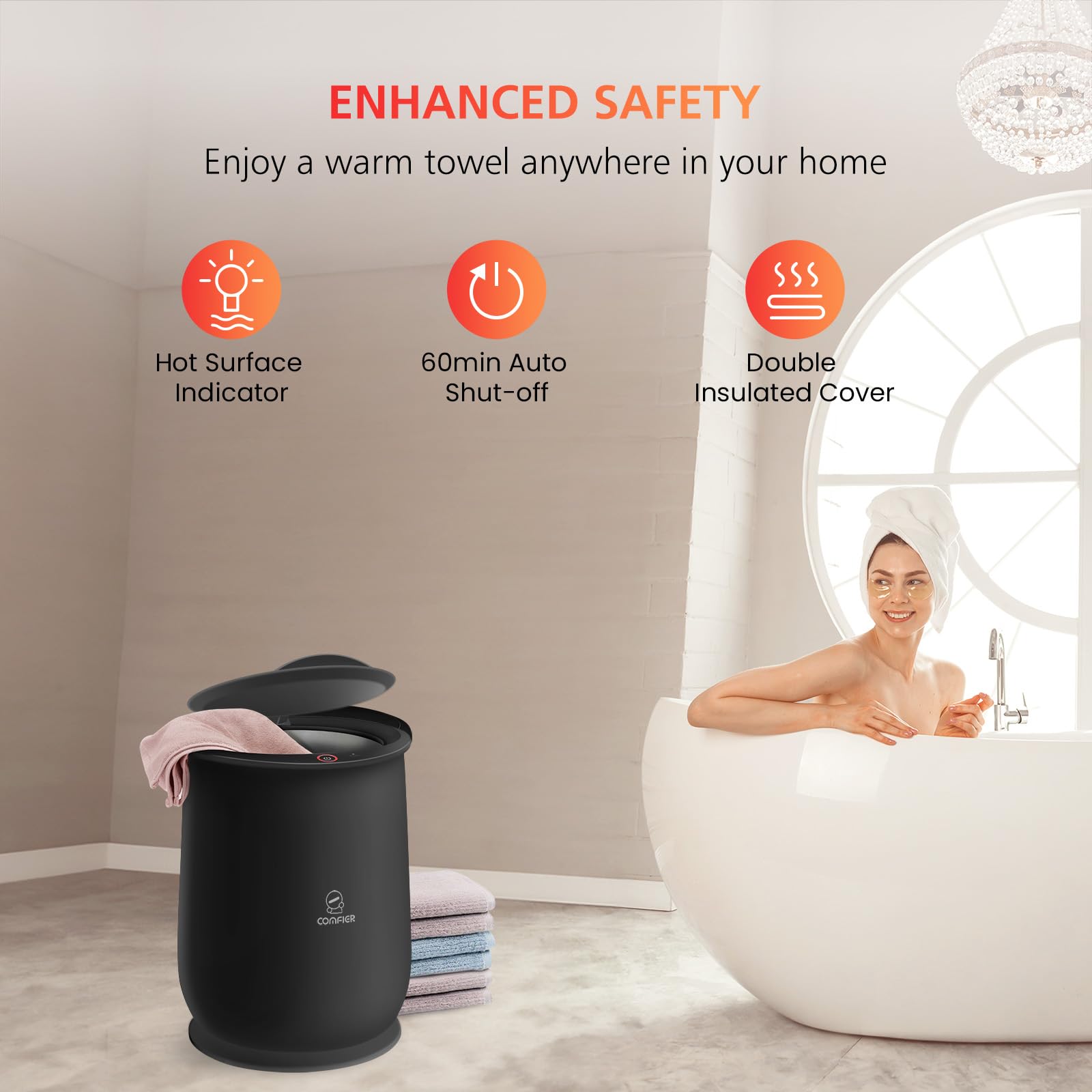 COMFIER 60-minute auto shut-off enhances safety and energy efficiency.