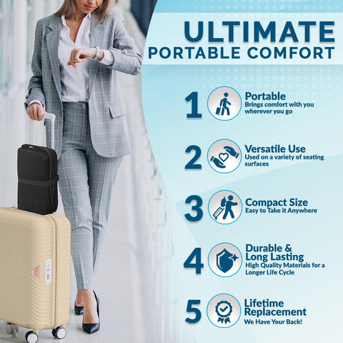 ComfiLife Ergo-Gel Airplane Seat Cushion open to full size for maximum comfort on planes.