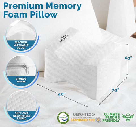 ComfiLife knee pillow breathable cover stays cool and easy to clean.
