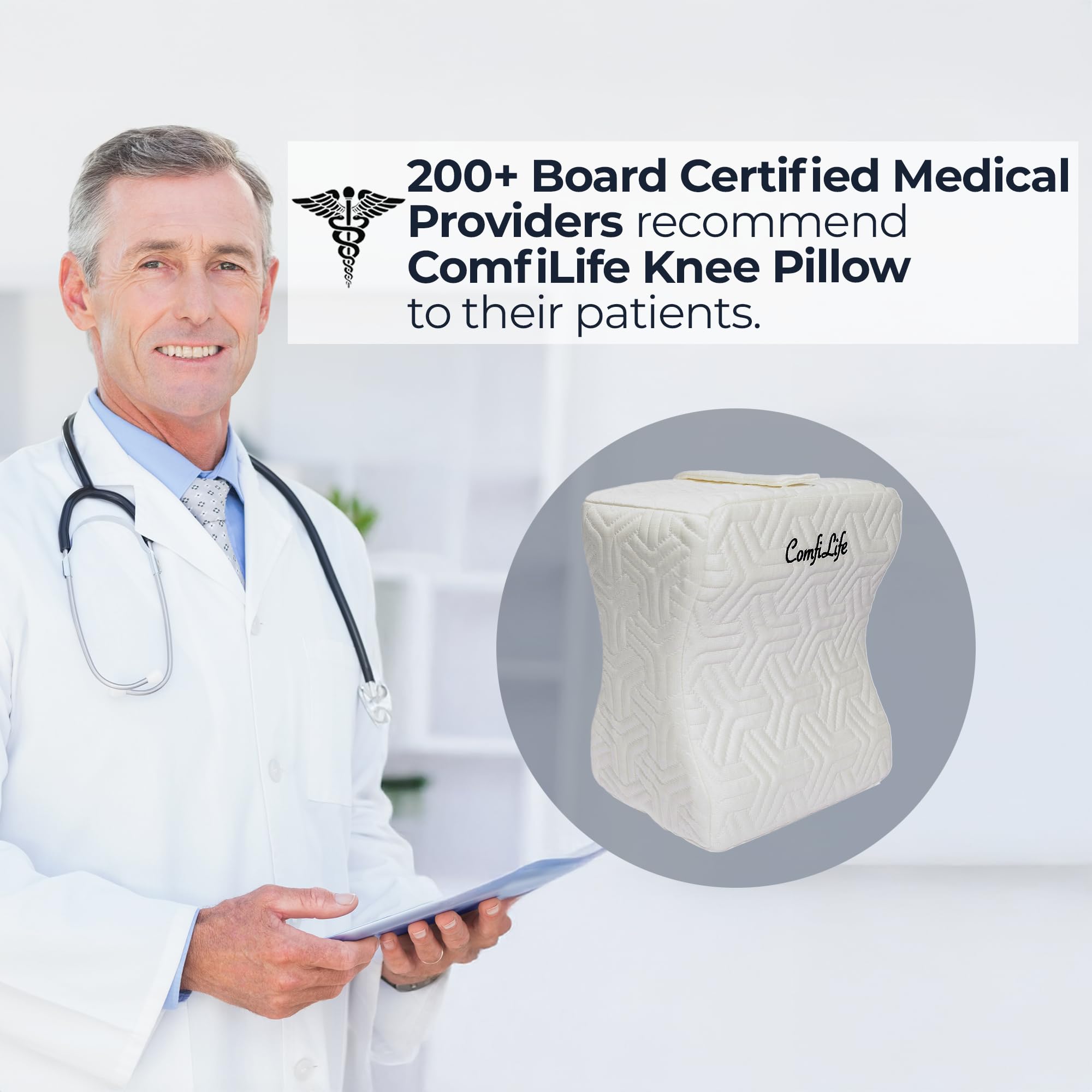 ComfiLife knee pillow with cooling memory foam adapts to your body