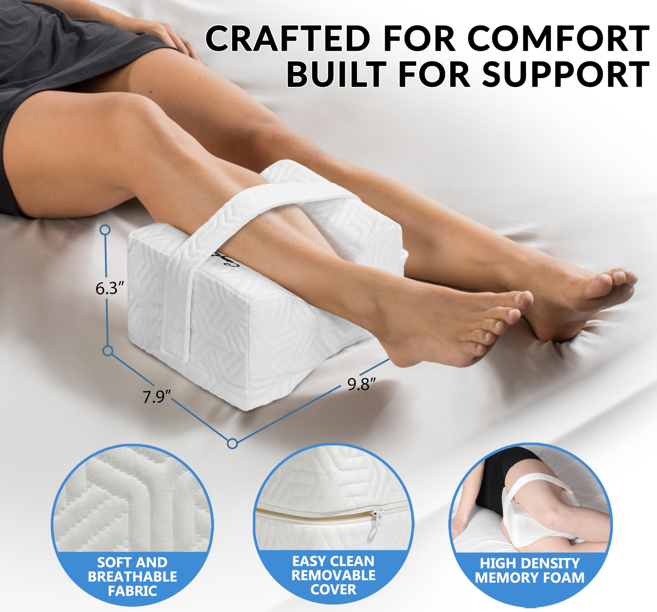 Restless legs comfort with the ComfiLife knee pillow during sleep