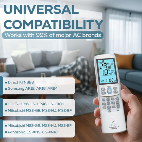 Comfort Direct KTN828 remote buttons closeup for quick mode changes