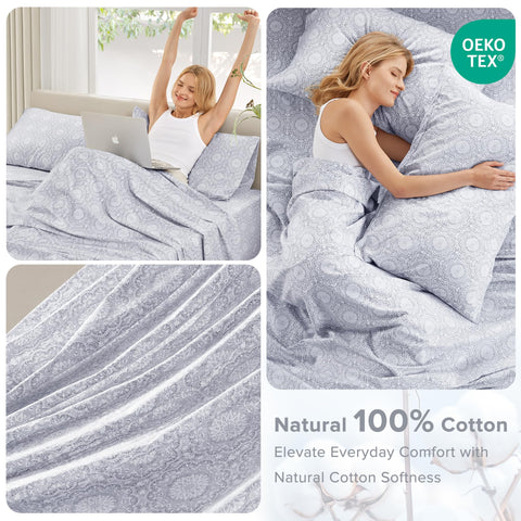 Close-up of Comfort Spaces Adelia Gray cotton texture highlighting natural softness