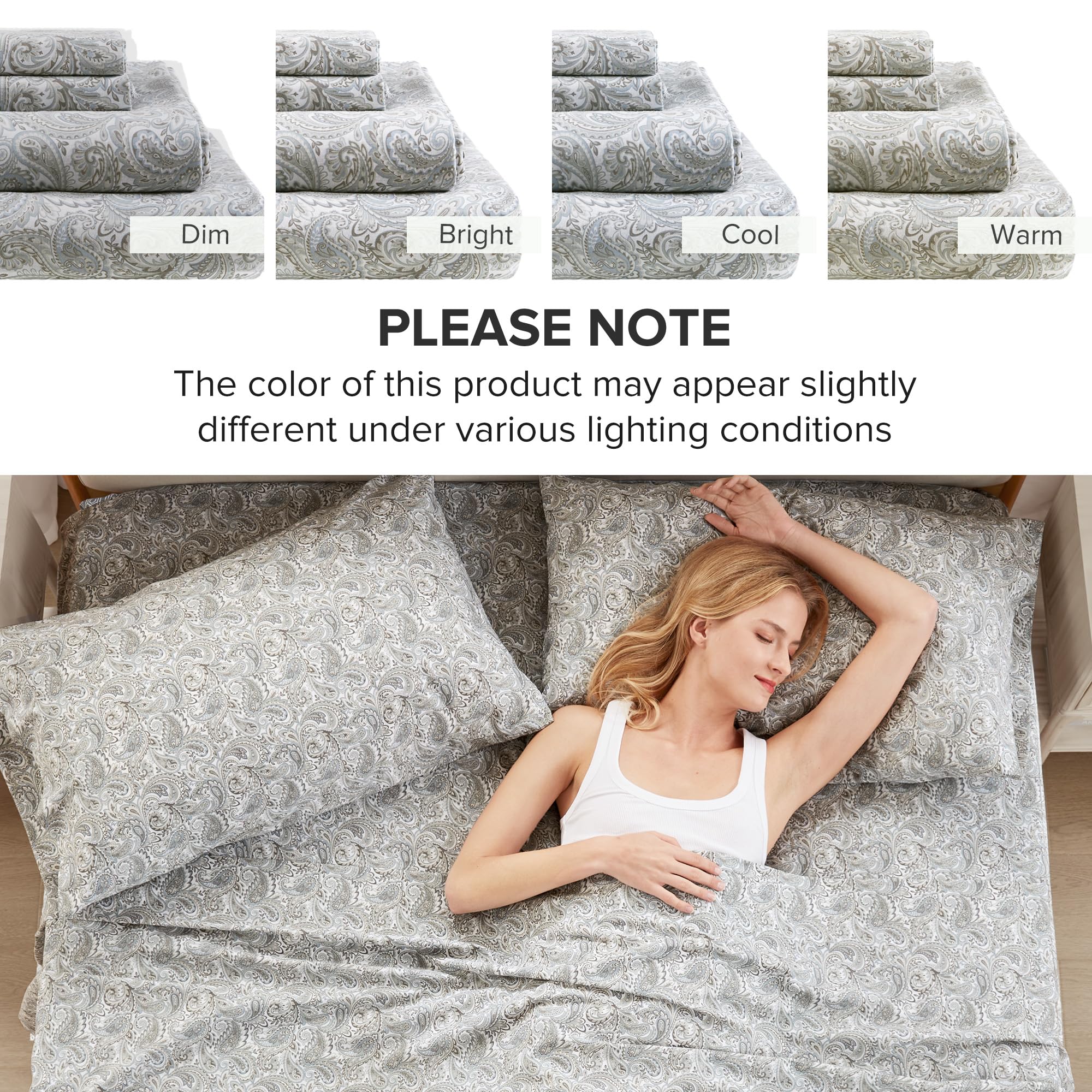 Comfort Spaces all-season cotton sheets provide breathable comfort year-round.