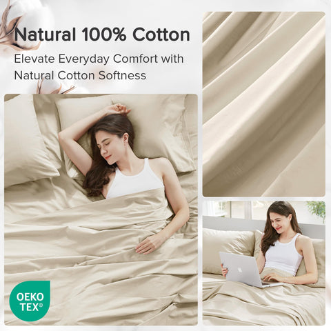 Close-up of Comfort Spaces cotton weave demonstrating breathable natural fiber
