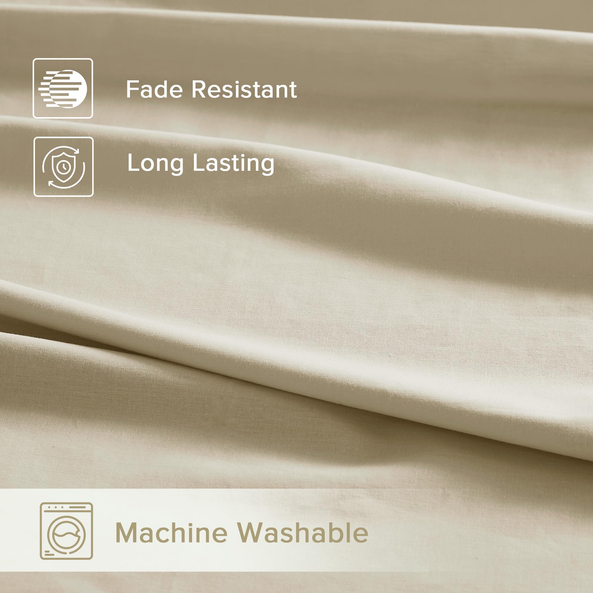 Easy care instructions visual for Comfort Spaces sheets on washing cycle