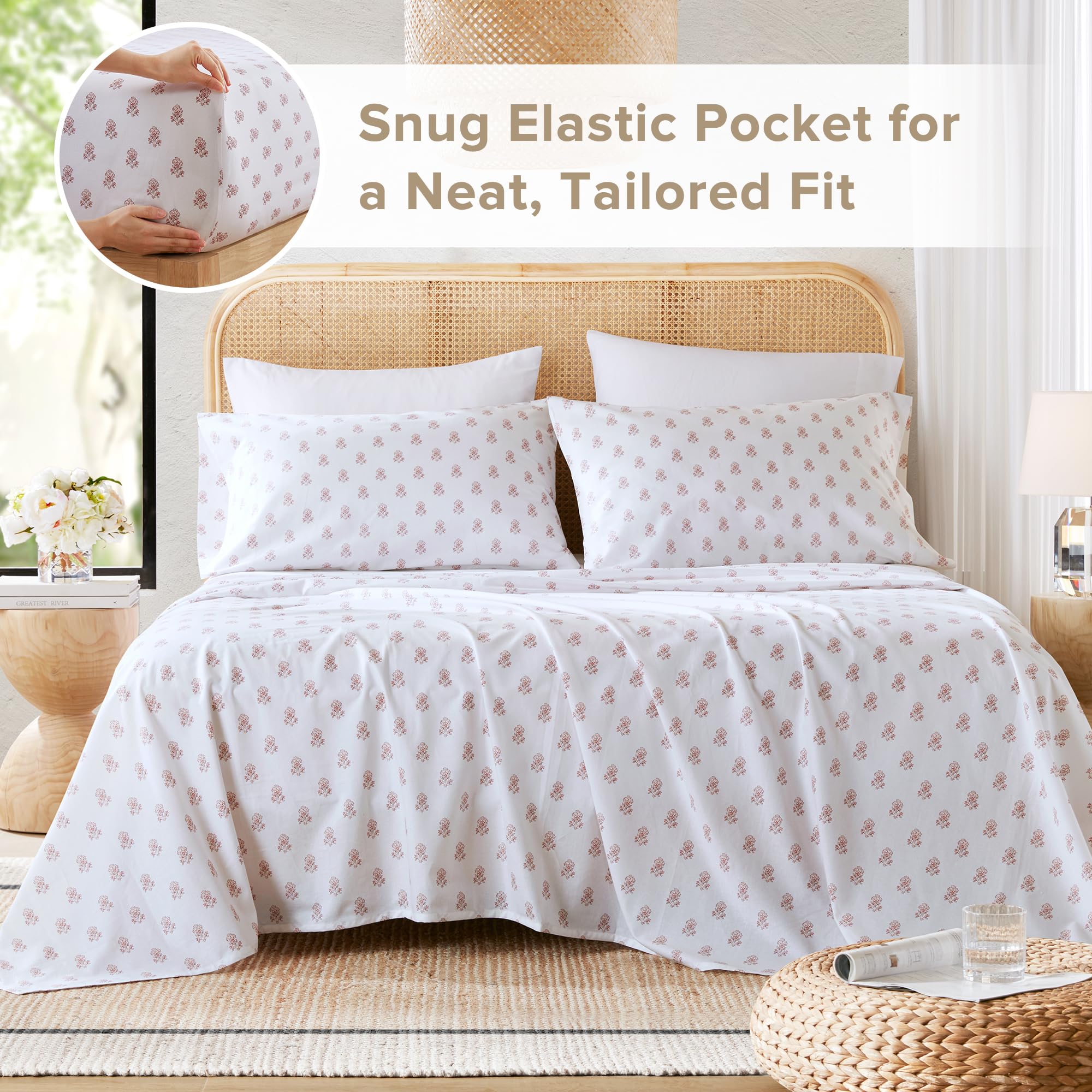 Comfort Spaces 14-inch elastic pocket keeps fitted sheet secure