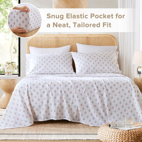 Comfort Spaces 14-inch elastic pocket keeps fitted sheet secure