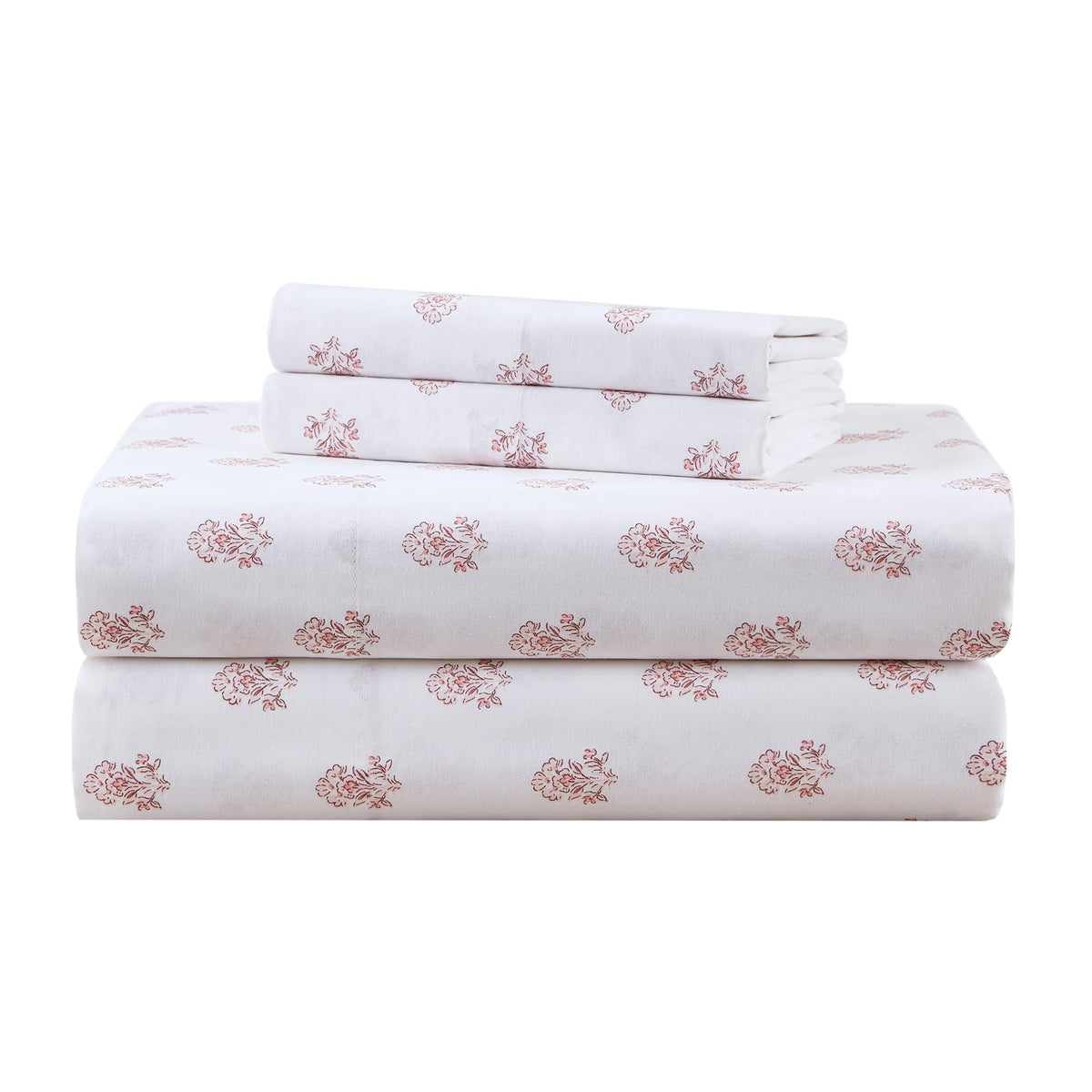 Comfort Spaces Floral sheet flat with pink pattern for soft, breathable sleep