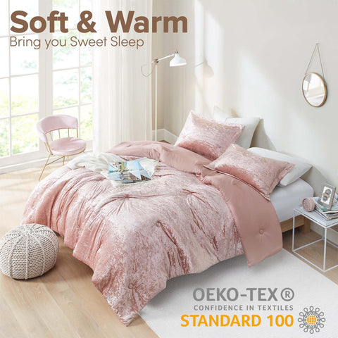 Comfort Spaces Juliette Luxe brushed microfiber reverse offers soft, easy care warmth