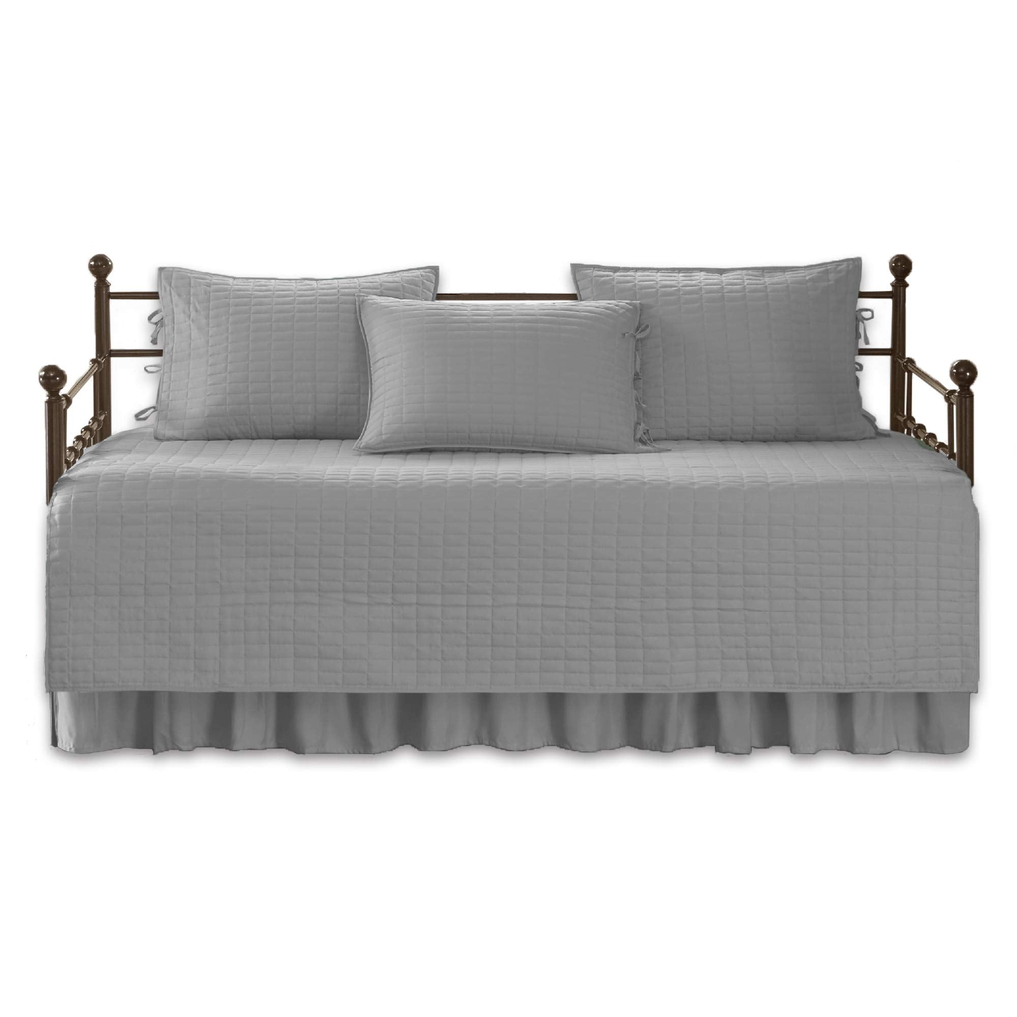 5-piece set includes daybed cover, three shams, and bedskirt for complete styling.