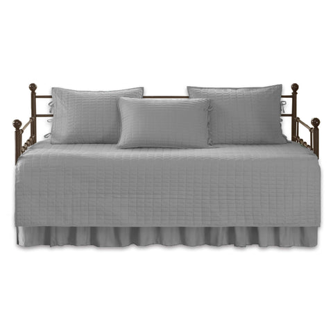 5-piece set includes daybed cover, three shams, and bedskirt for complete styling.