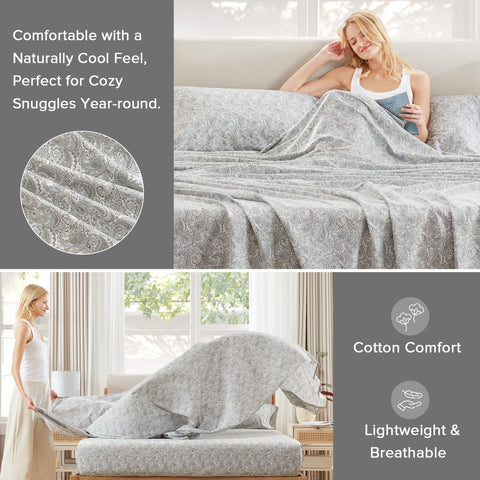 Comfort Spaces Paisley pillowcases included with matching print.