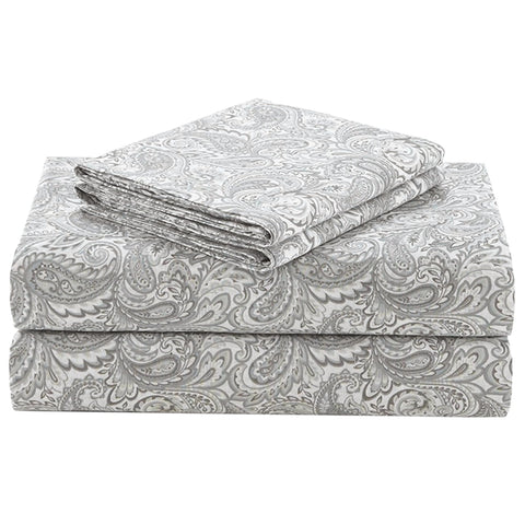 Comfort Spaces Paisley printed flat sheet with a breathable cotton feel.