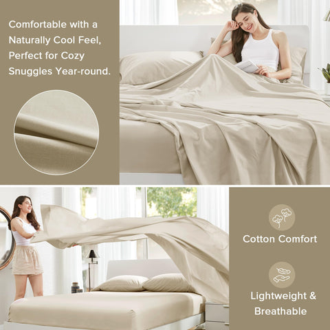 Comfort Spaces cream pillowcase highlighting soft texture and easy care