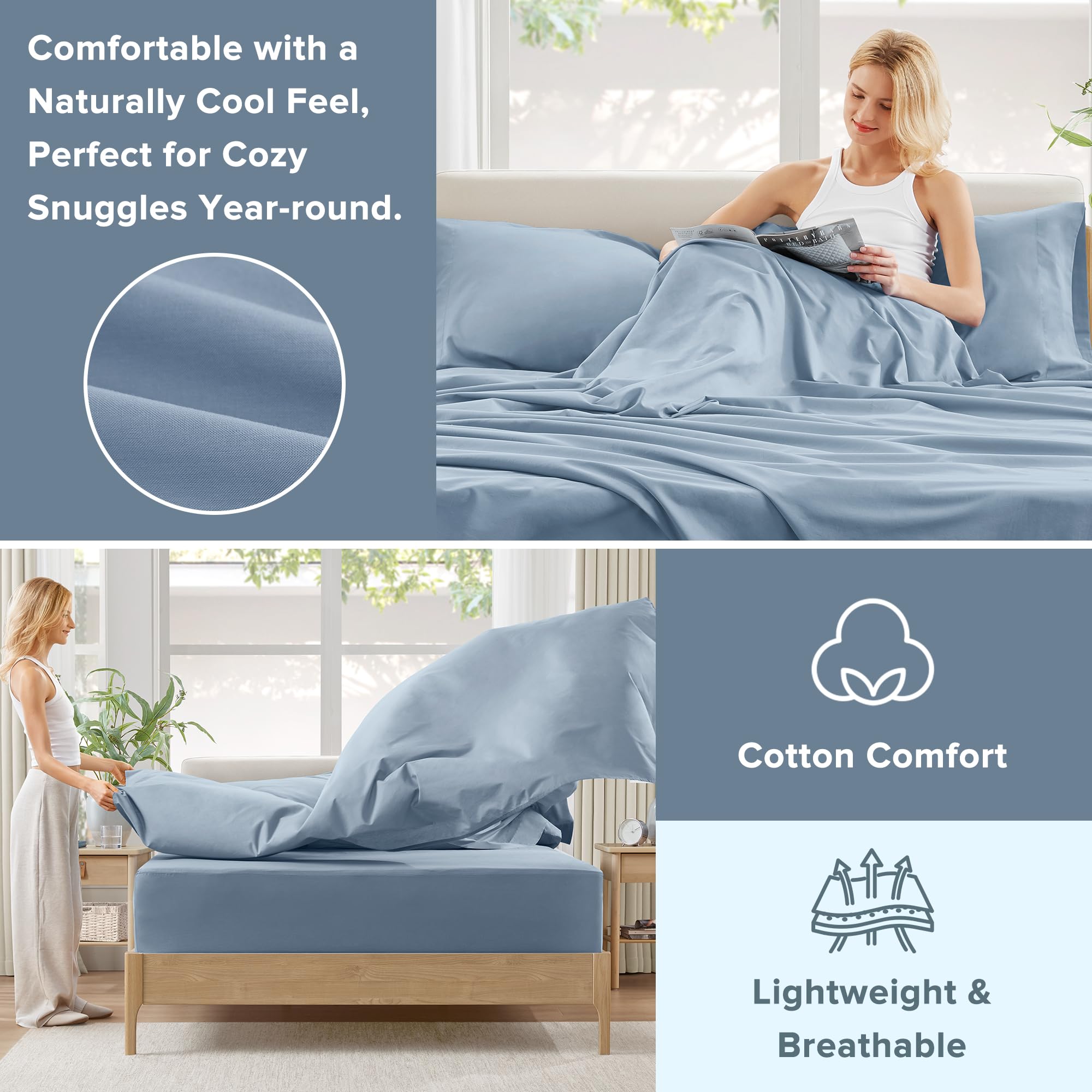 Matching pillowcases complete the set for a tidy, coordinated look.