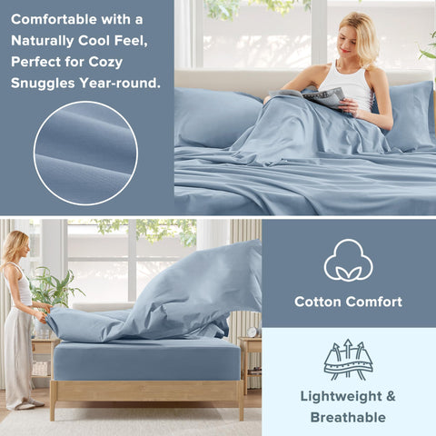 Matching pillowcases complete the set for a tidy, coordinated look.