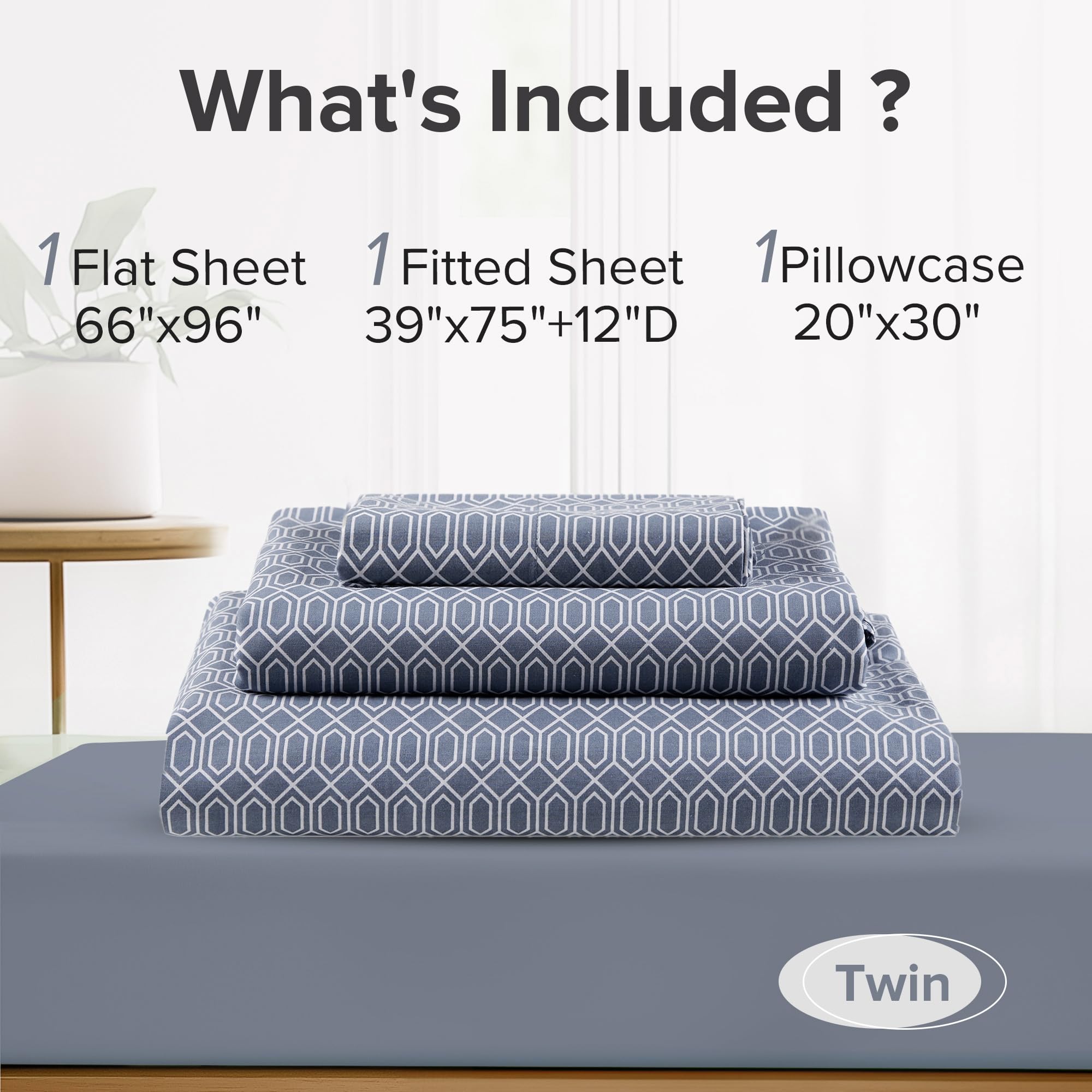 Comfort Spaces soft cotton sheets for all-season comfort.