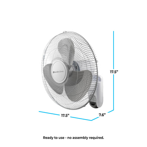 Comfort Zone 16-Inch wall-mounted design frees floor space in small rooms.