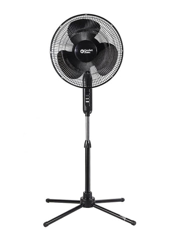 Comfort Zone 16-inch pedestal fan assembled for cooling and easy use.