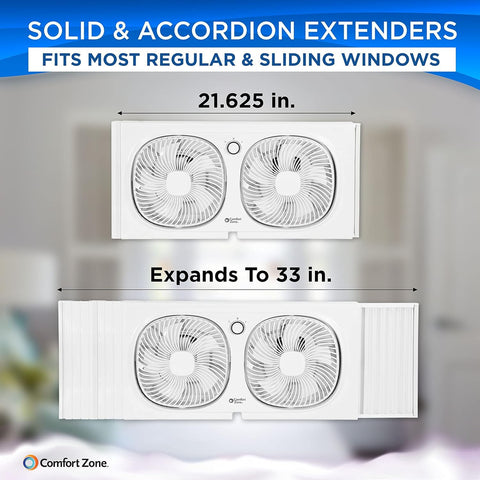 Comfort Zone auto-locking expanders adjust width from 22.25 to 31.25 inches.