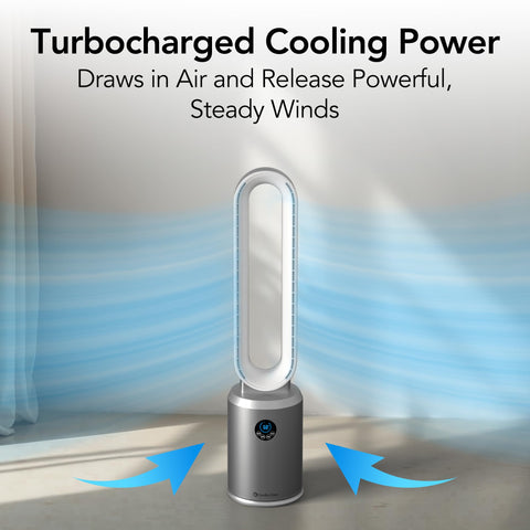 Comfort Zone 40-inch bladeless fan ready-out-of-box communicates easy setup.