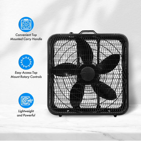 Comfort Zone anti-tip feet keep the fan stable on any floor.