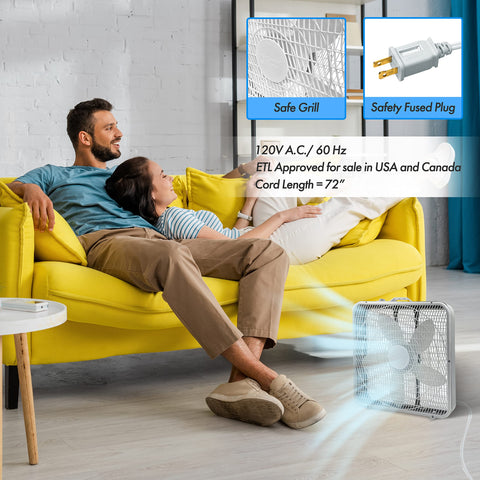 Comfort Zone box fan window-use capability enhances airflow.